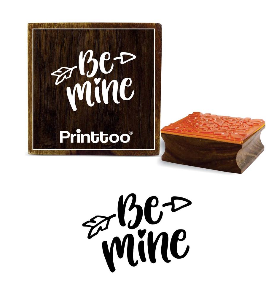 Printtoo Scrap-booking Be Mine Word Design Wooden Rubber Stamp Card Print Block-2 X 2