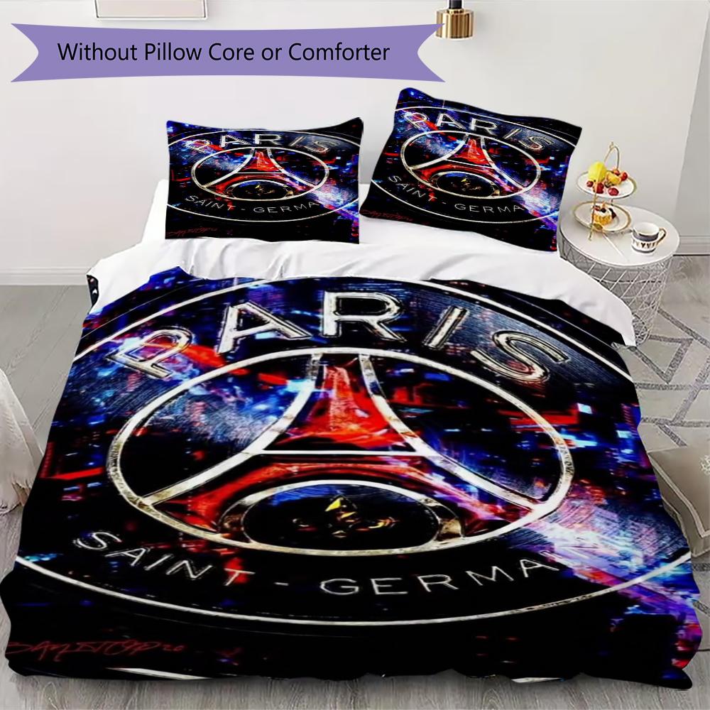 Paris Saint Pattern Bedding Uilt Set Uilt Cover Pillowcase Home Decoration Birthday Gift (1 * Duvet Cover + 2 * Pillowcase Without Core)75