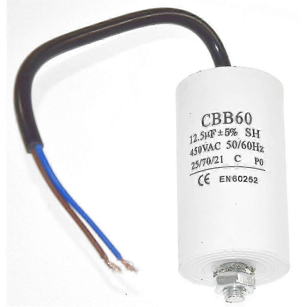 Capacitor Universal de Alta Qualidade 12.5uF com Conectores de Cabo de 18cm para Várias Aplicações Elétricas e Reparos e Projetos DIY