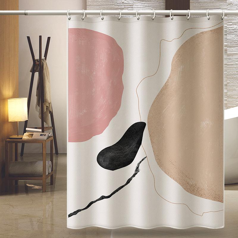 Badezimmer verdickter wasserdichter Vorhang, schimmelfester Duschvorhang, Duschtrennwand-Vorhang, Duschvorhang, Badezimmer-Vorhang, kostenlose Perforation