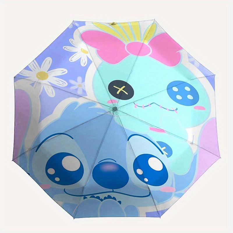 Disney Stitch,Pastel Automatic Opening and Closing Umbrella Suitable for all occasion and business umbrella, unisex portable tri fold smal