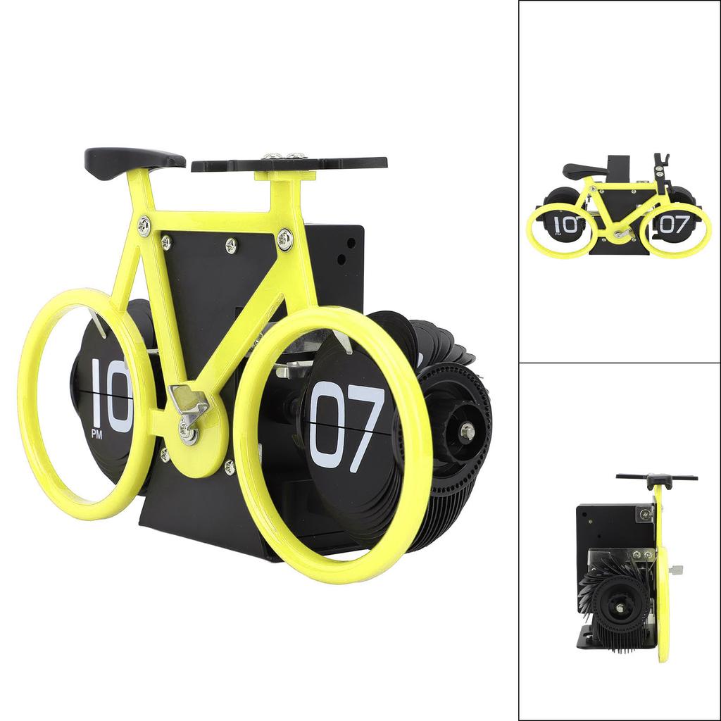 Vintage Desk Clock Bike Shape Retro Mechanical Battery Powered Gear Operated Timer Reminder Table Clock for