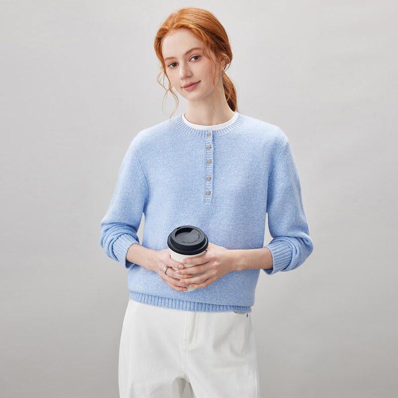 Kemengboka Women's 100% Cashmere Half-Zip Thickened Sweater