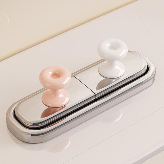 2Pcs Toilet Press Easy To Use Cleaning Tape Toilet Button Switch Donut Shape Toilet Press Switch Toilet Accessory