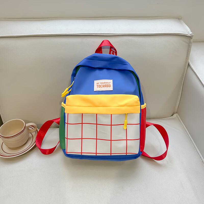 Li Shen Color Block Canvas Kids Backpack