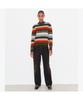 Tolibeochi Wool Turtleneck Sweater - Red Wide Stripe