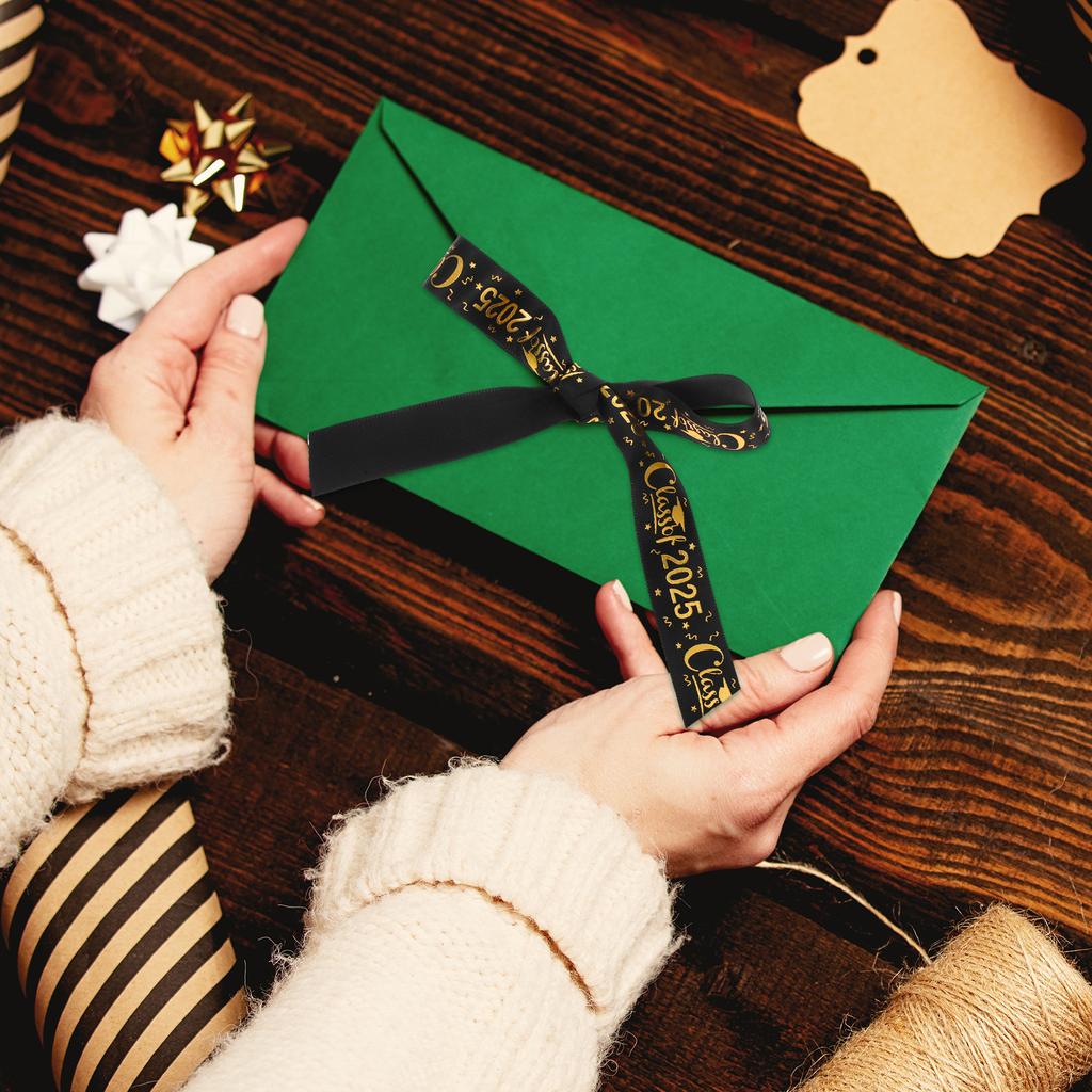 2025 Graduation Season Ribbon Gift Wrap Ribbons Exquisite Diy Bow Making Festival Crafts Cake Congrats Wreath Decoration 4.5M/9M