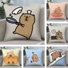 Kawaii C-CapybaraS Pillow Case Plush Fabric Soft  Pillowcase Double Sided Print Cushion Cover Household Gifts