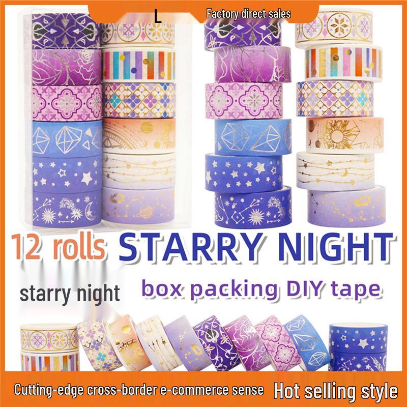 Starry Sky Hot Stamping Washi Tape for DIY Craft and Journal Decoration JH21-2 size