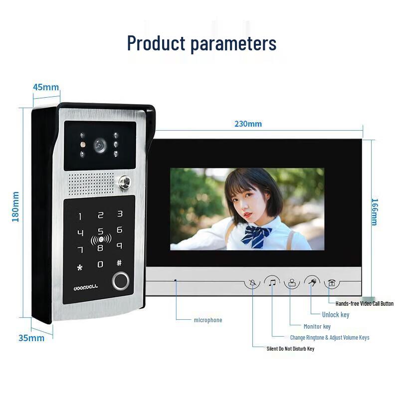 Realand KS300 Smart Video Intercom Access Control System CN plug (adapter included)