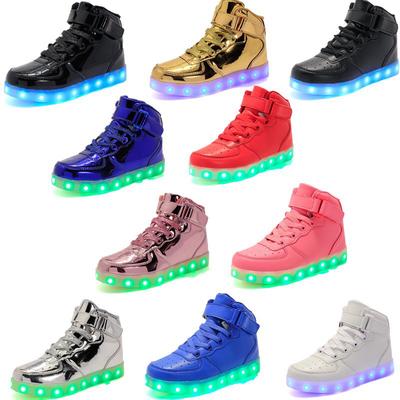 Chaussures pour enfants chaussures lumineuses LED automne et hiver 2019 chaussures montantes chaussures lumineuses camarades de classe chaussures de sport décontractées pour garçons et filles