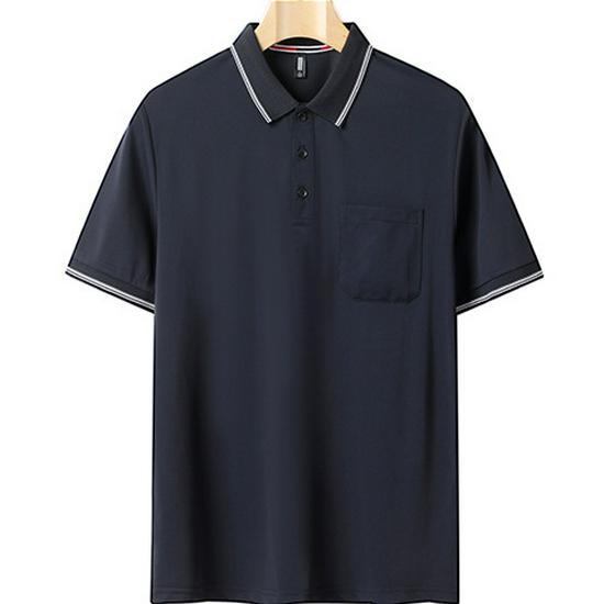 Polo tričko z ledového hedvábí: Pánské letní tričko s krátkým rukávem pro dospělé středního věku (30-50 let)