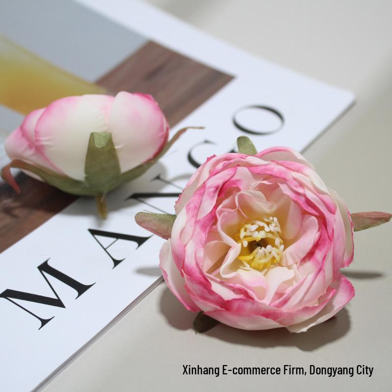 Rose & Camellia Bud Artificial Flowers DIY Hairpin Headwear for Weddings & Festivals