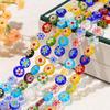 TX24 6/8mm Glass Beads Color Flat Sweet Round Mixed Porcelain Handmade Bracelet Flower Beads Used DIY Accessories Accessory
