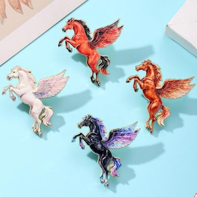 New Vintage Horse Brooches Enamel Elegant Running Horse Brooch Traditional Brooch Pins Gift