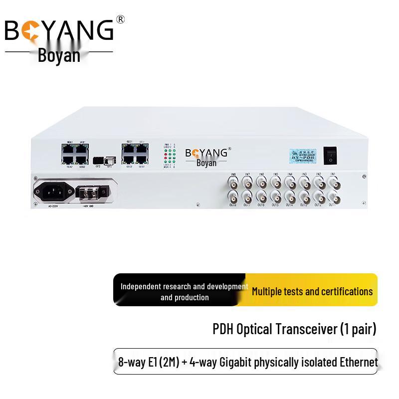BOYANG PDH Optical Multiplexer with 8E1 and 4GE Ethernet