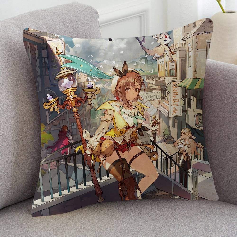 GAME Atelier Ryza Cute Cartoon Twodimensional Pillowcase Bedroom Sofa Cushion Cover Nap Pillow Cover