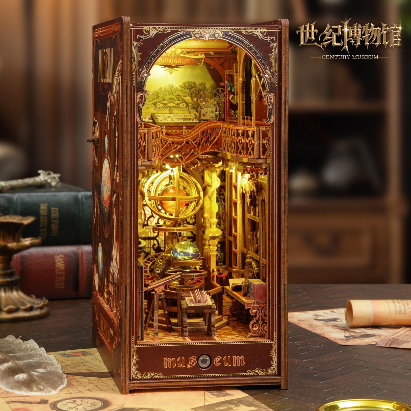 

Элегантный книжный уголок «Музей века» - 3D деревянная вставка на полку, набор для самостоятельной сборки модели, уникальный подарок для декора дома