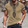 Casual Men's Clothing Ethnic Style Retro Abstract 3D Printed Short-sleeved T-shirt