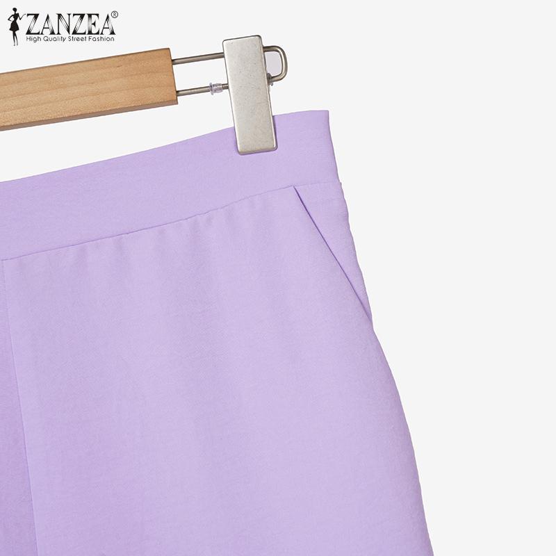 ZANZEA Dámské ležérní dvoudílné sady obleků s krátkým rukávem a kalhotami