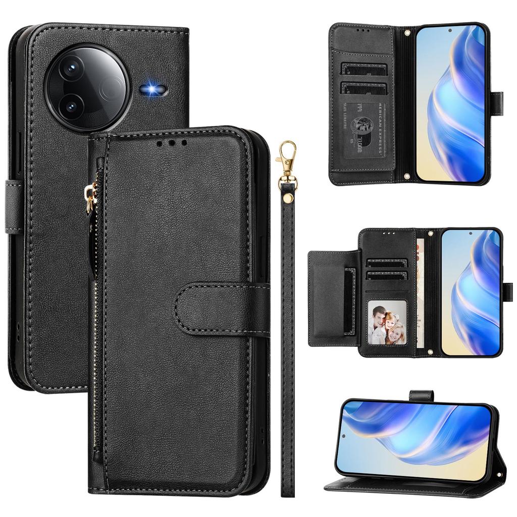 For Xiaomi Poco F7 Ultra 5G /F7 Pro 5G/ Redmi K80 Pro 5G/K80 5G Case Zipper Pocket Multiple Card Slots Leather Phone Cover