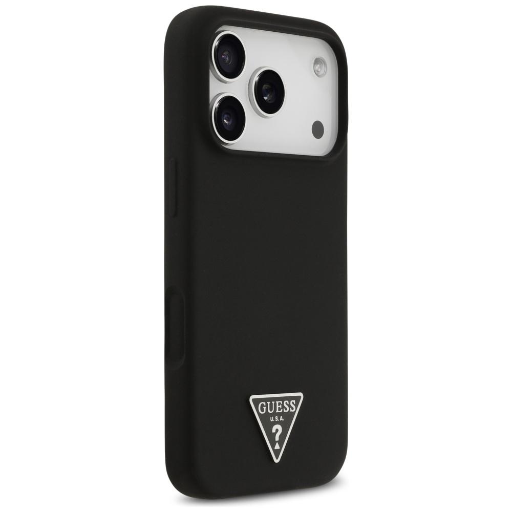 Guess Silicone Triangle Logo MagSafe Case for iPhone 17 Pro Max Black