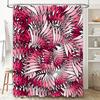 Colorful Shower Curtain, Modern Bath Decor, Printed Waterproof Fabric Red Pink White Black Pattern, Size 180x240cm