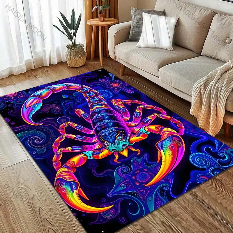 

Neon Fantasy Scorpion Print Carpet for Bedroom Living Room Bedside Sofa Floor Mat Modern Home Decor Area Rug Large Size 40x60cm (16x24in)