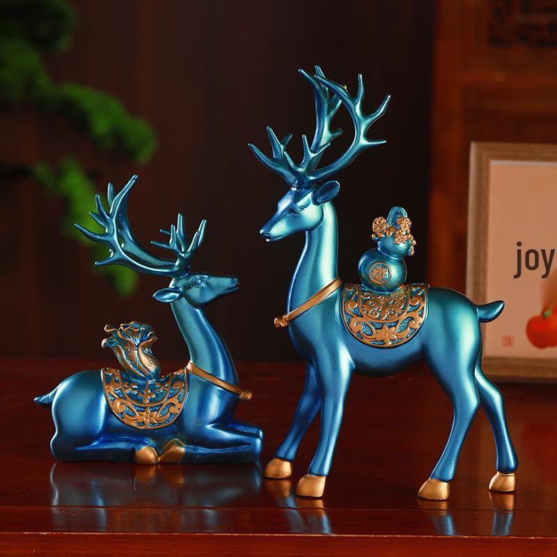 Fortune Deer Wealth-Attracting Ornament for Living Room and Cabinet – Perfect Housewarming or Opening Gift