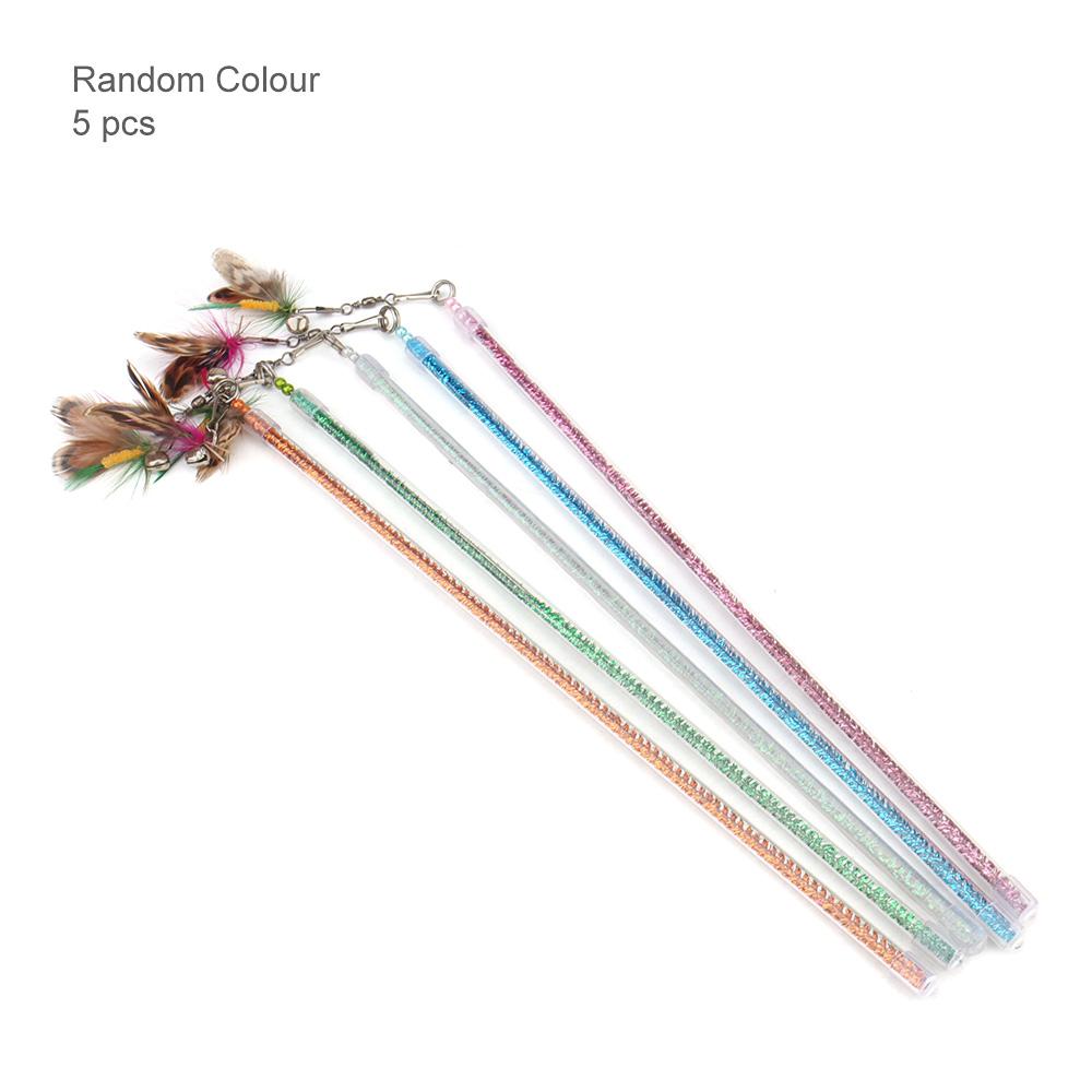 

5pcs Random Bug Funny Cat Stick Toy Feather Rod Teaser Pet Toy