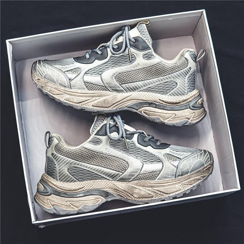 

Новые осенние легкие мужские туфли с защитой от запаха, дышащие сетчатые кроссовки с толстой подошвой, удобные универсальные объемные туфли для мужчин 39