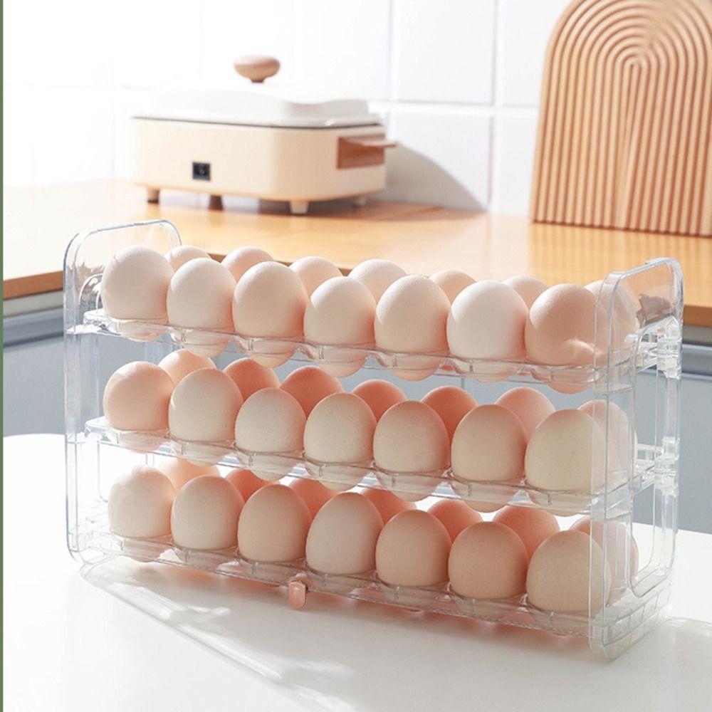 

Anti-Slipping Egg Storage Box Plastic Egg Tray Practical Flip-Type Egg Holder Kitchen