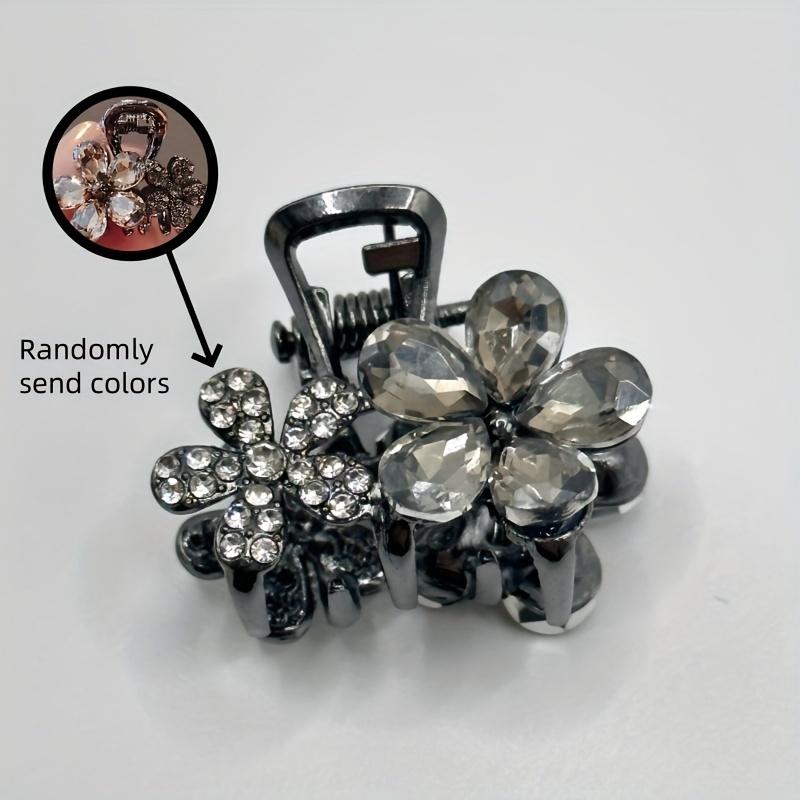 

Elegant Crystal Flower Hair Claw Small Alloy Shark Clip for Taming Flyaway Hair, Inlaid with Crystal Embellishments