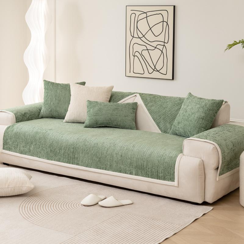 Žinylkový polštář na pohovku Four Seasons Univerzální protiskluzový polštář Moderní jednoduchý Hrubá látka Opěradlo na ručník Potah na ručník Potah na pohovku