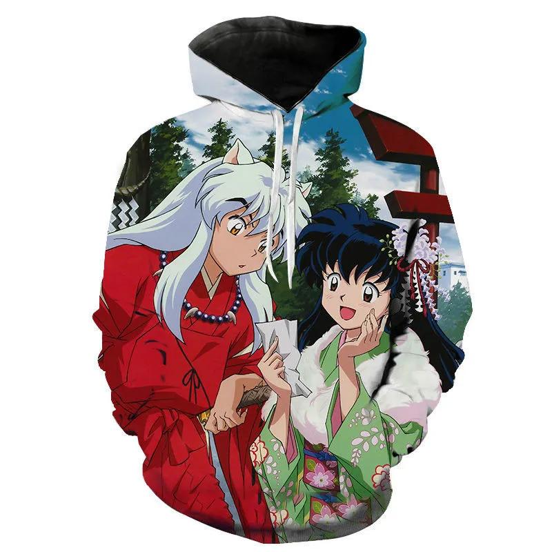 

Men Inuyasha 3D Printed Hoodies Pullover Streetwear Fashion Hooded Tops Hoodie S