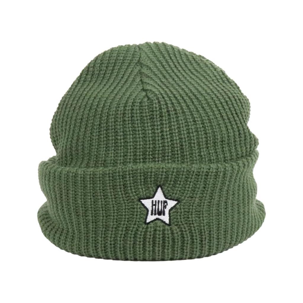 HUF Strickmütze mit Schirm, Herren und Damen, Streetwear-Marke, Schirmmütze, Logo, Stern, Unisex, Herbst/Winter, Avocado, Oliv [Parallelimport]