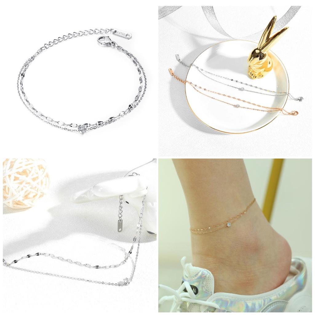Ankle Zirconia Women Simple Fashion Jewelry Versatile Accessory Girl Chain Gifts