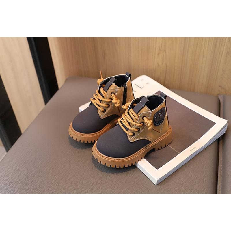 Children's Martin Boots, Girls' Leather Boots, Autumn and Winter Styles, Boys' Short Boots, Autumn Mid To High Top Single Boots