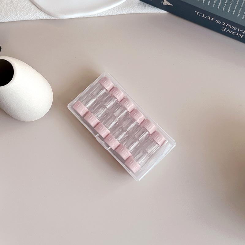 Transparenter Kontaktlinsenbehälter Zylindrischer Hartfarbiger Kontaktlinsenbehälter Begleitbehälter 6er-Set