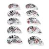 10Pcs Skull USB Golf Iron Club Head Covers PU Leather Golf Club Head Covers Headcovers Red