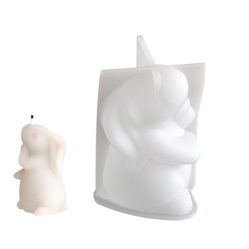 Rabbit Shaped Candle Mold Gypsum Ornament Mould Home Decoration Molds Handmade Jewelry for Aromatherapies Enthusiasts