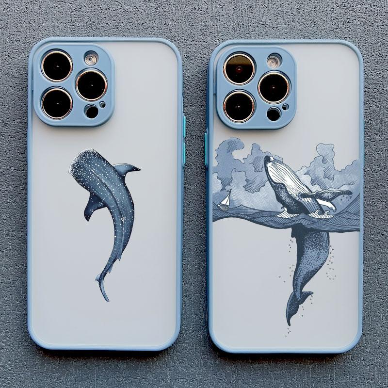 Cool Ocean Turtle Phone Case For iPhone 16 11 12 13 Pro Max Mini 15 14 Pro Max 7 8 Plus X XR Sea Blue Turtle Design Covers