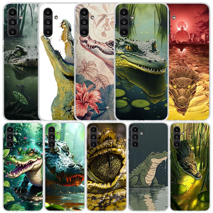 Crocodile Animal Phone Case For Samsung Galaxy A17 A37 A57 A16 A15 A14 A13 A56 A55 A54 A53 A36 A35 A34 A33 A26 A25 A24 A23 Galax