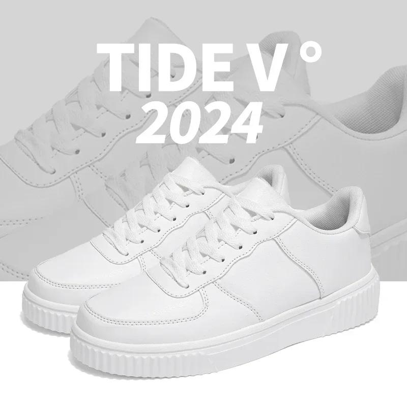 

Fashion Leather Men White Sneakers Breathable Comfort Classic Casual Shoes Mens Outdoor Walking Shoes Couple Footwear Size 36-50 36 белый