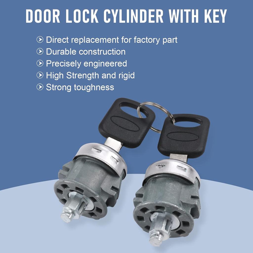 Door Lock Cylinder Compatible with 1997-2011 Ford F-150 F-250 Expedition | with Key, Replacement for 1997-2016 Ford F-250 F-350 F-450 F-550 Super