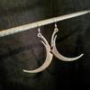 Jun An Gothic Antique Silver Knight Scythe Sword Earrings