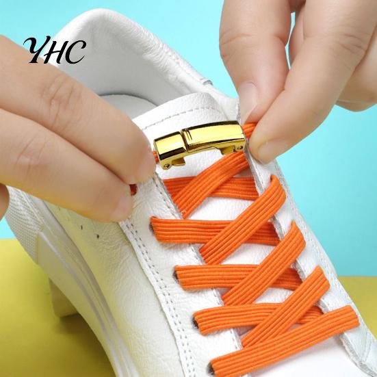 Lazy Shoe Lace Buckle 1 Pair Shoelace Metal Magnetic Lock Laces Clip No Tie for Sneakers Kids Adult Curved Fastener
