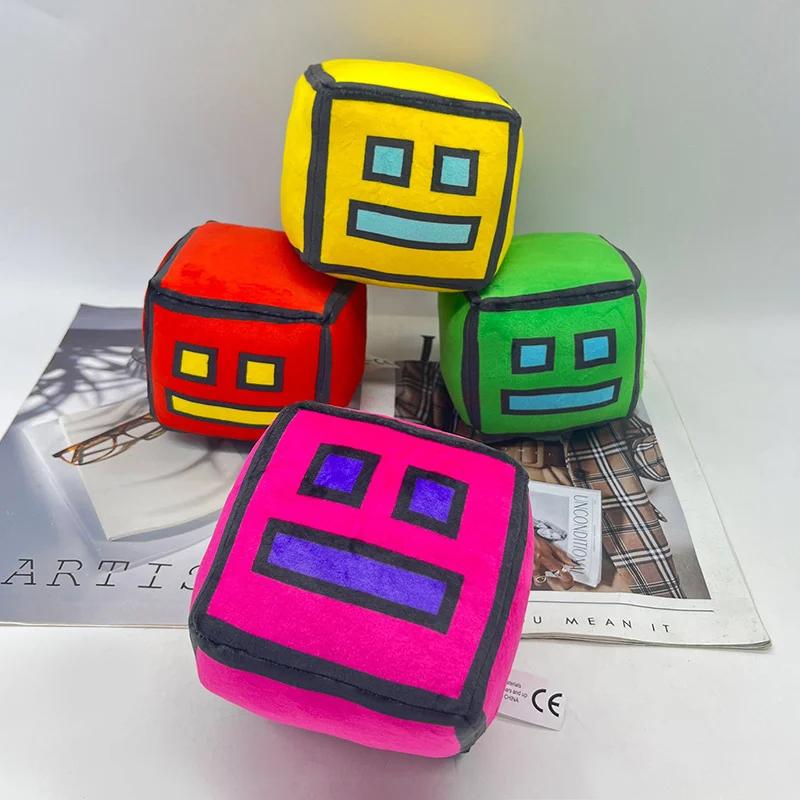 Practical Home Decor Unisex Yellow 12Cm Geometry Dash Game Plush Toy Cute Cartoon Anime Game Doll Soft Stuffed Peluche Plushie Toys Home Decor Child Birthday Gift