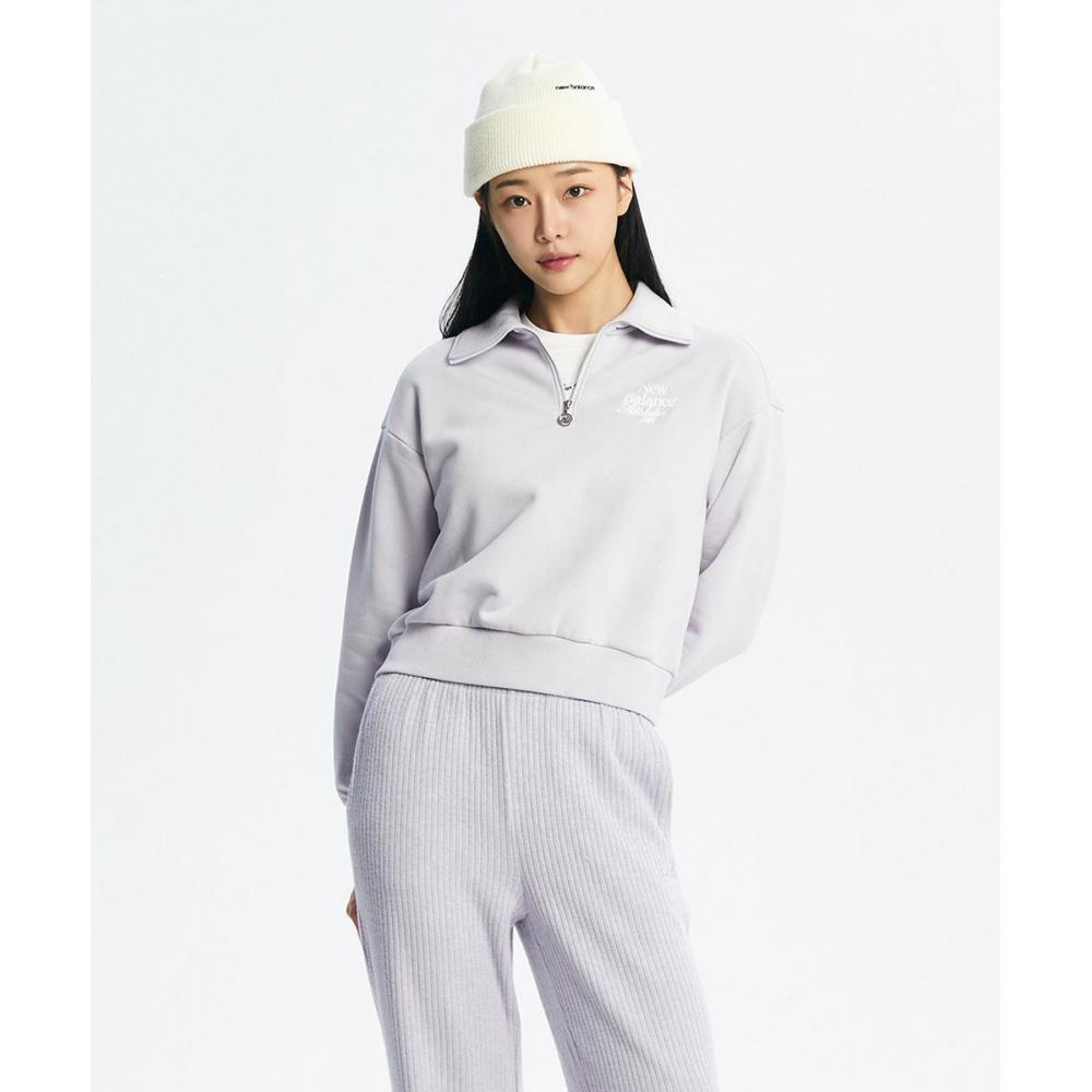 

NEW BALANCE NBNCD4W902 ЖЕНЩИНЫ Полуукороченная толстовка с начесом и застежкой-молнией с фирменным начесом (VIOLET)