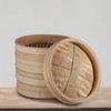 ZISIZ Handmade Bamboo Steamer Basket with Lid